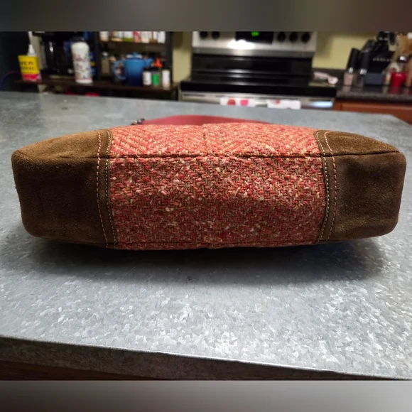Coach Vintage F11214 Soho Hampton Orange Tweed Flap Hobo Bag - Picture 2 of 8